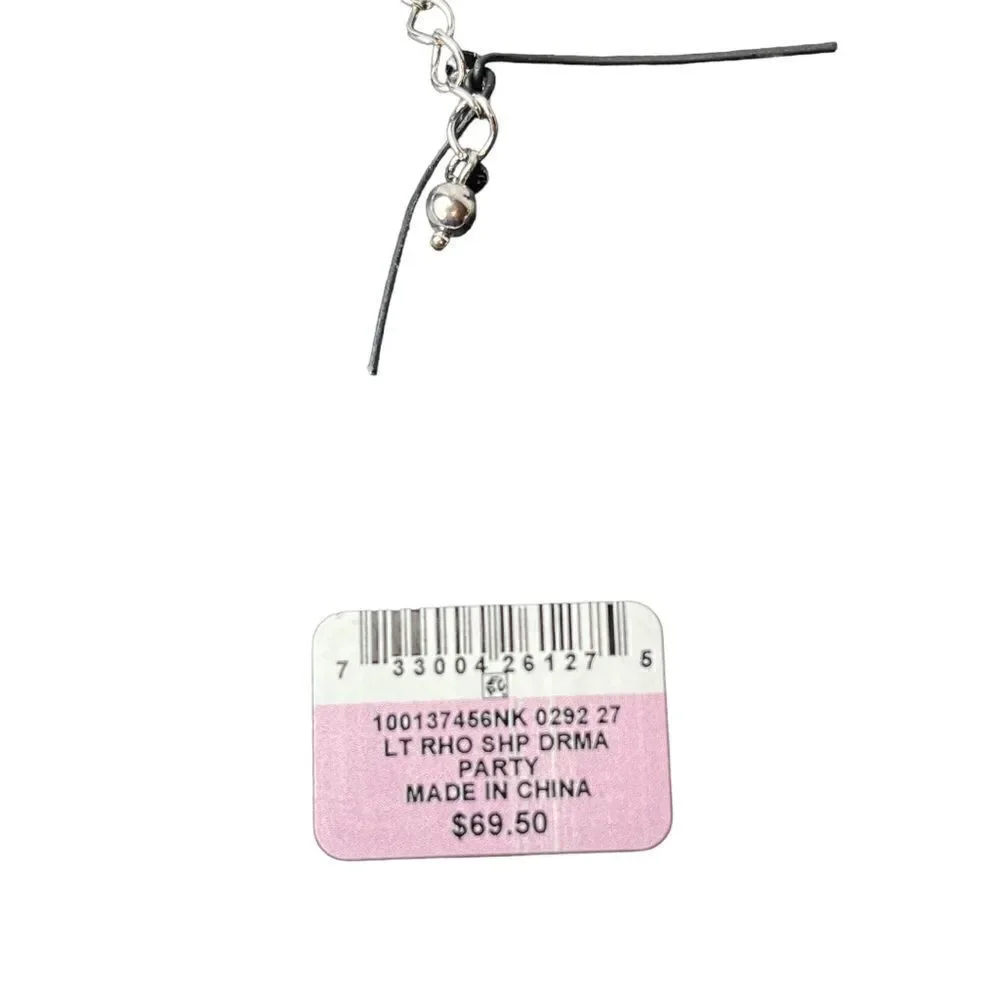 NWT INC INTERNATIONAL CONCEPTS Silver-Tone Crystal Frontal Necklace, 17